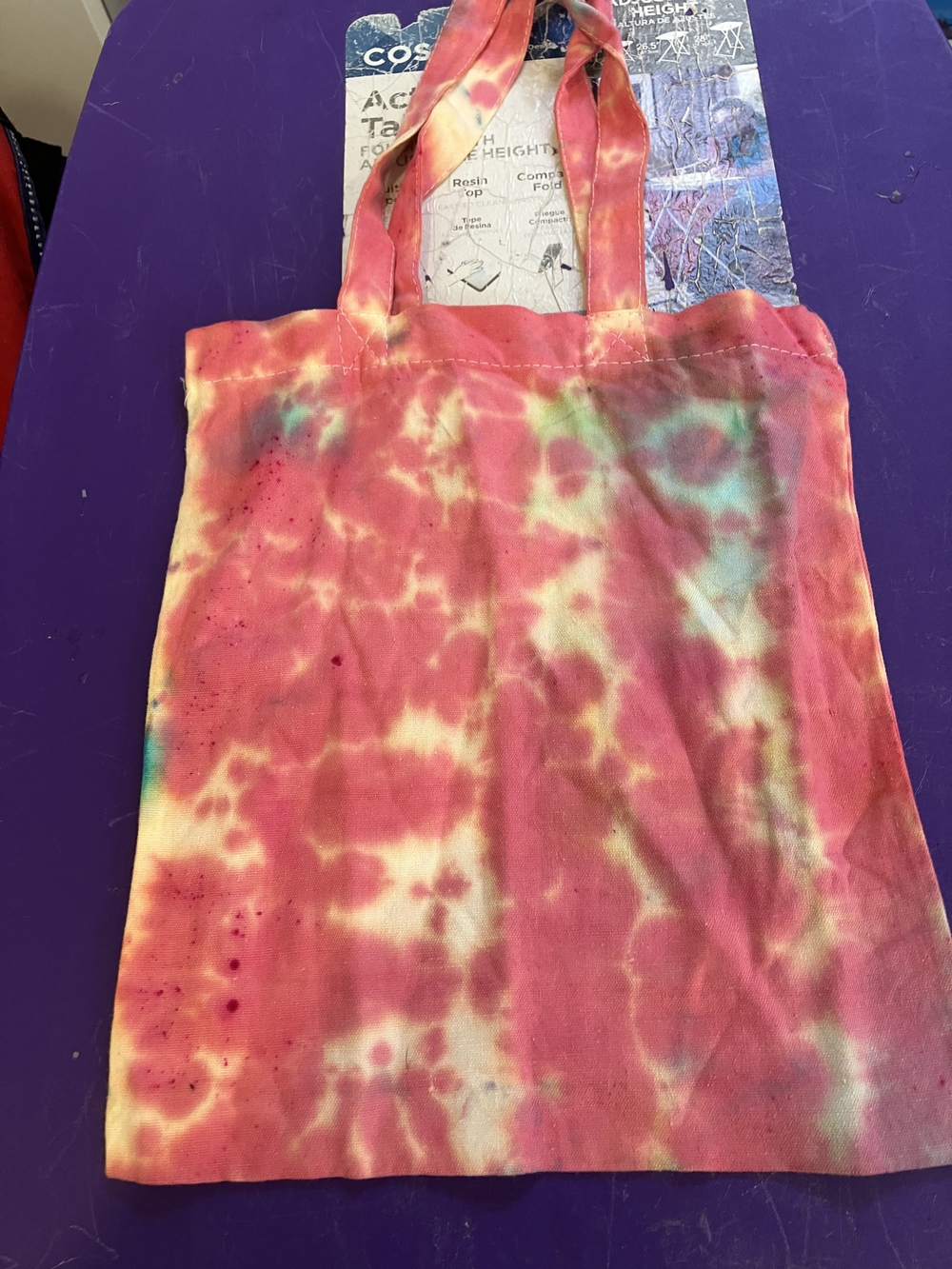 Vibrant Pink & Yellow Tie-Dye Canvas Tote
